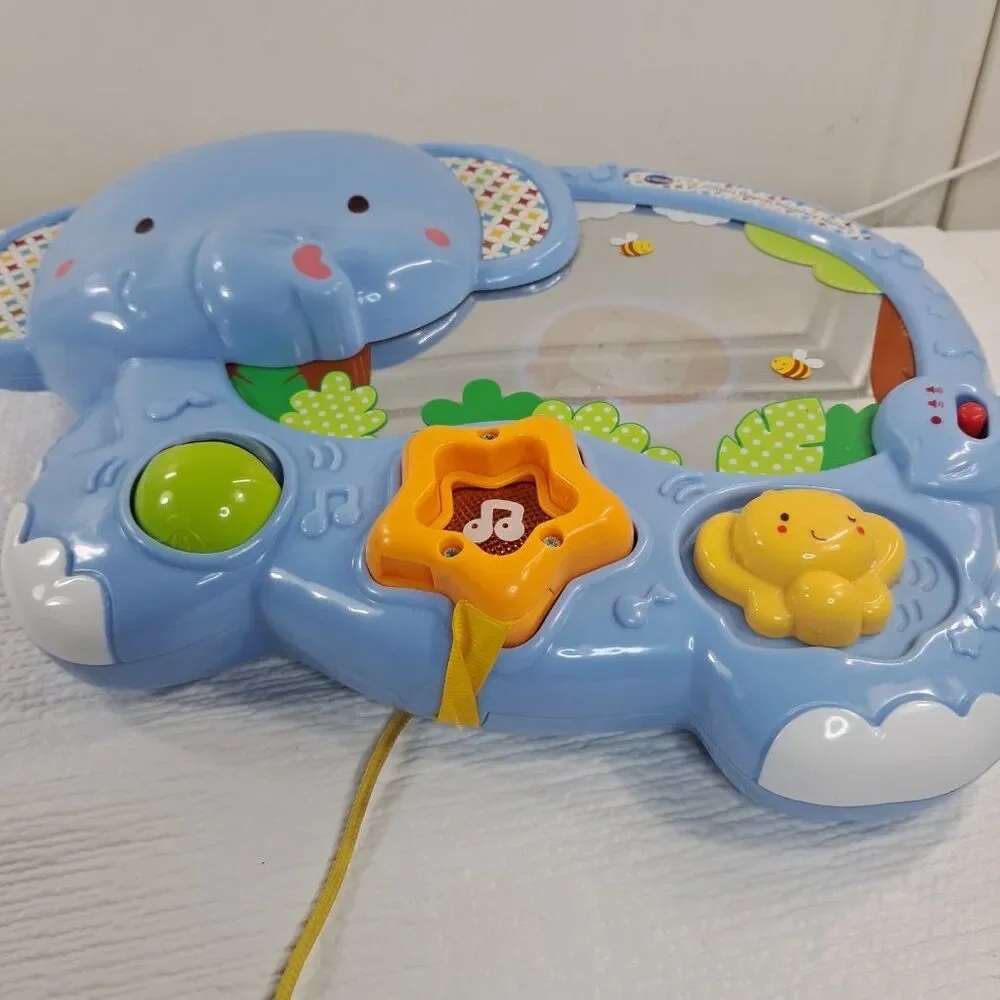 VTech baby Lil’ critters Magical discovery mirror elephant toy music lights WORK